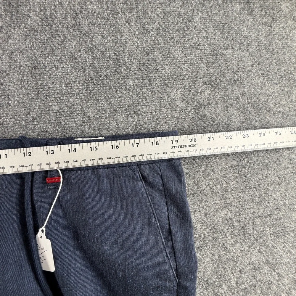 MAC Jeans Lennox Sport Mens 36/32 Blue Linen Blend Drawstring Trousers 6333